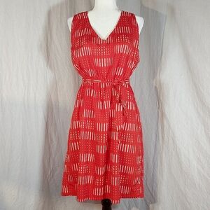 Joe Fresh red halter belted trapeze dress, L, EUC